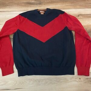 Michael Kors Sweater Mens M Red Black Long Sleeve Cotton Knit Top